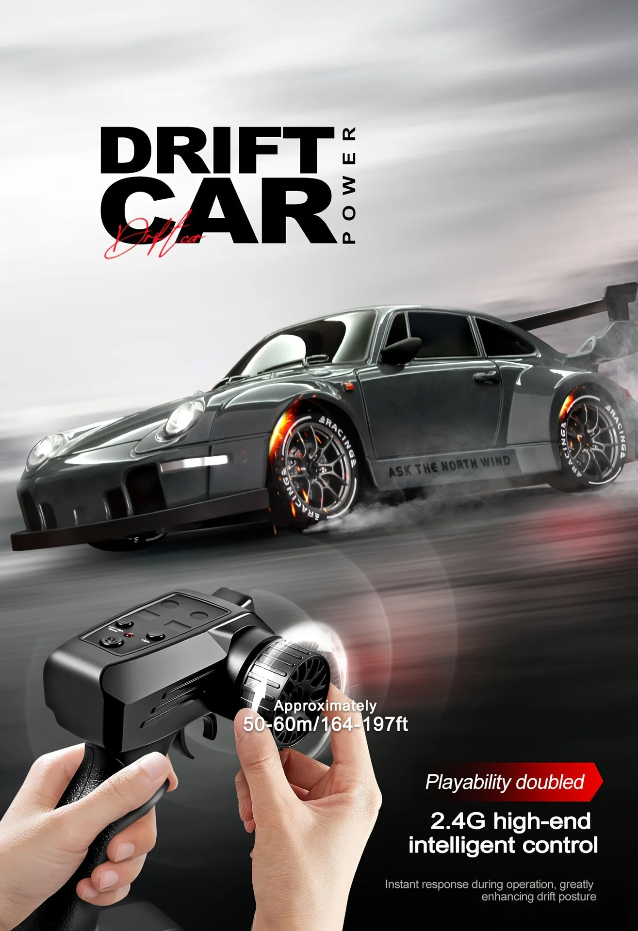 Дрифт машина на радиоуправлении RC Drift car S814 1:24 4WD с LED-подсветкой